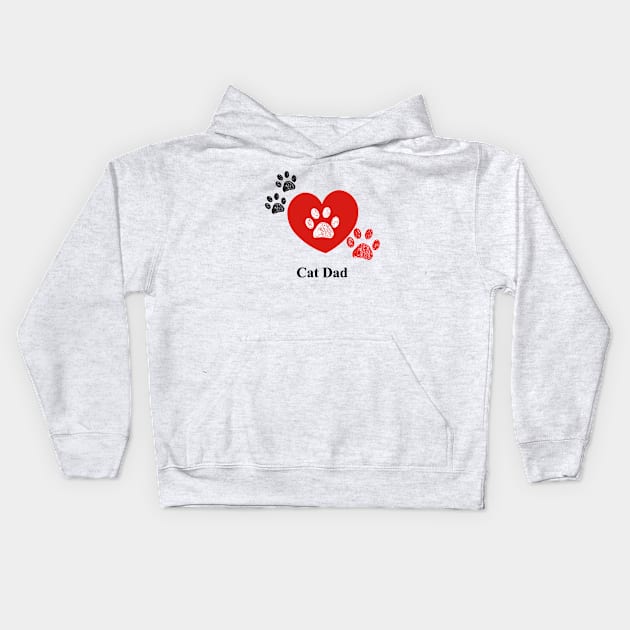 Cat Dad text with heart Kids Hoodie by GULSENGUNEL